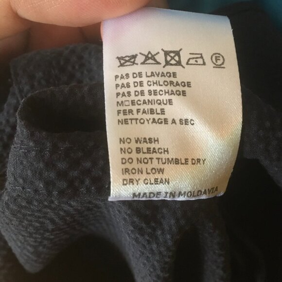 *Carven Turquoise Navy Blue Colorblock Fit and Flare Dress Size 2 Pockets - Picture 7 of 7